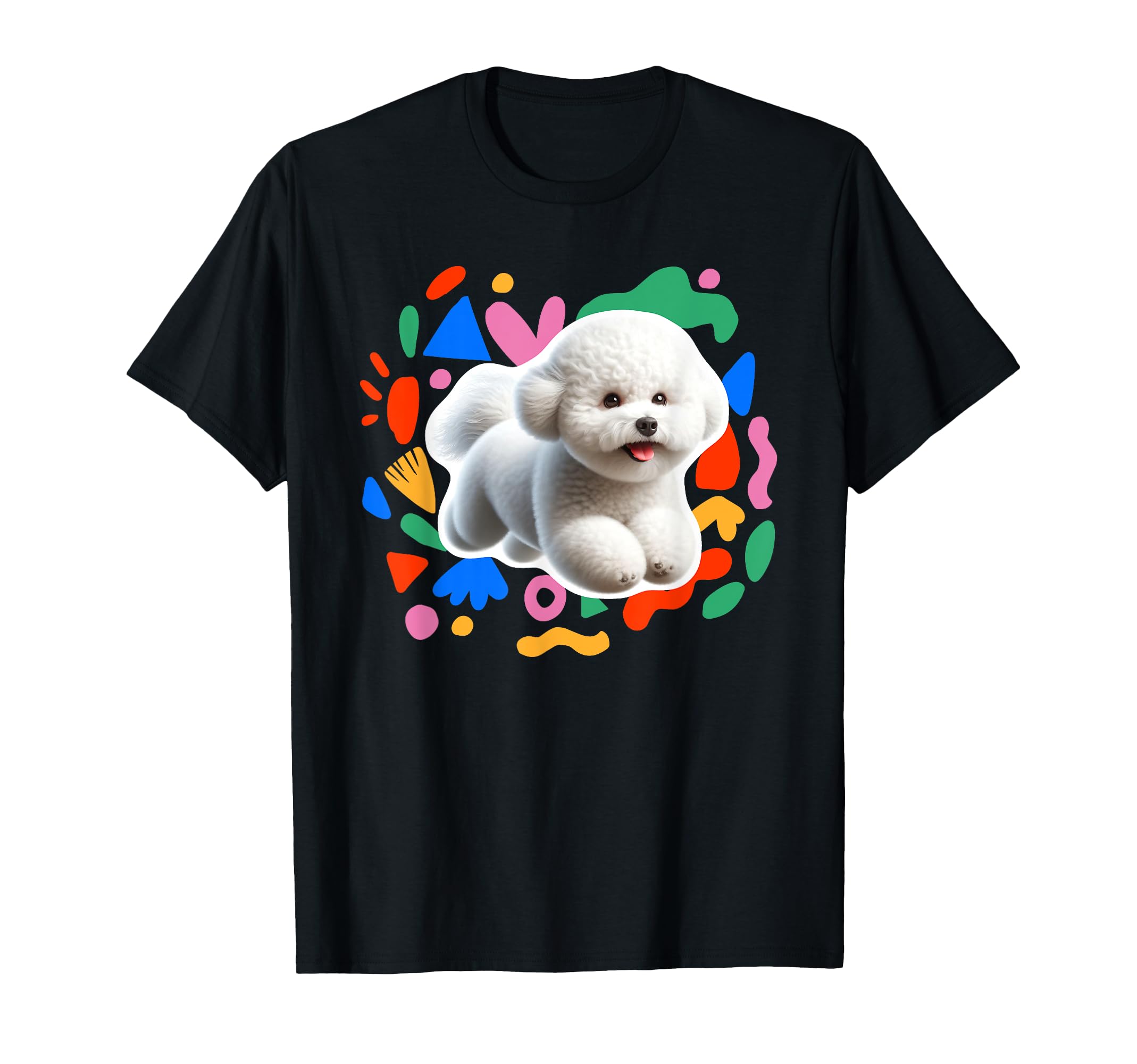 Amazon | ビションフリーゼカラフルデザイン犬 Tシャツ | T